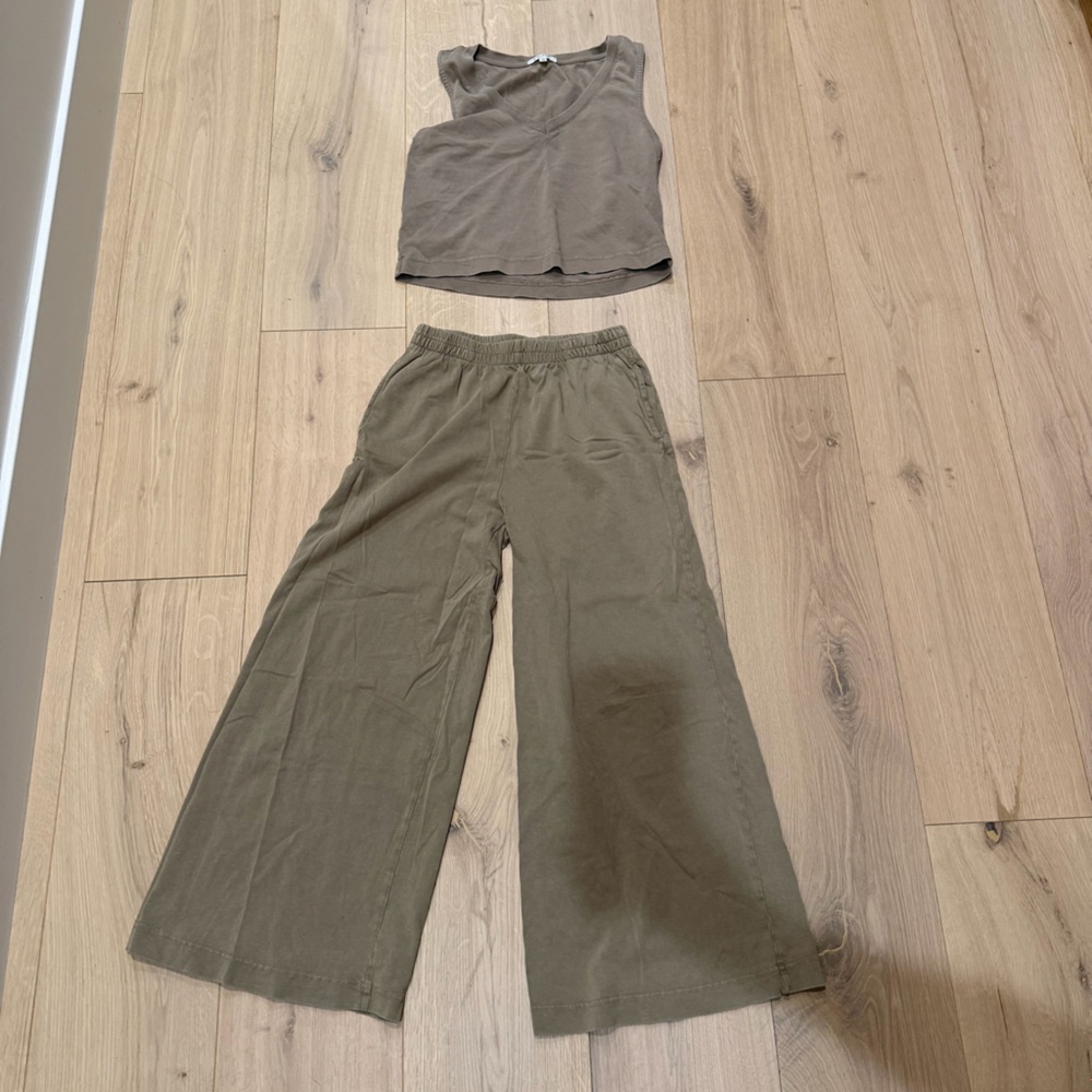 Z Supply XS set pants and tank tan